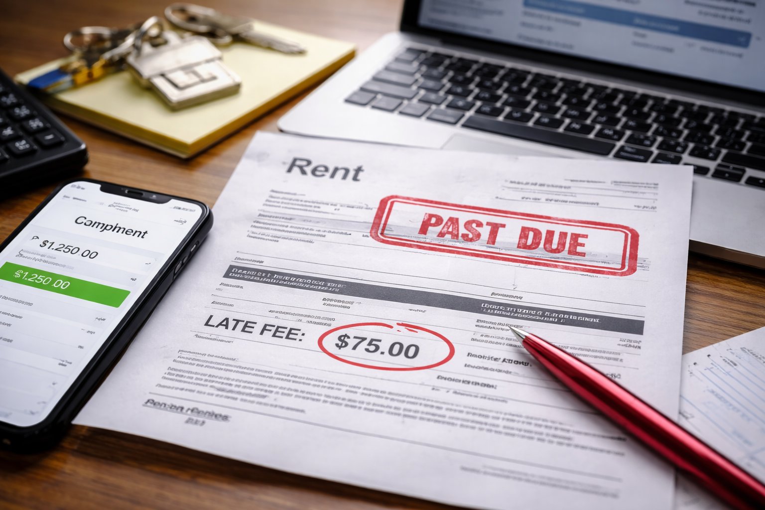 late fee charged in error for rent