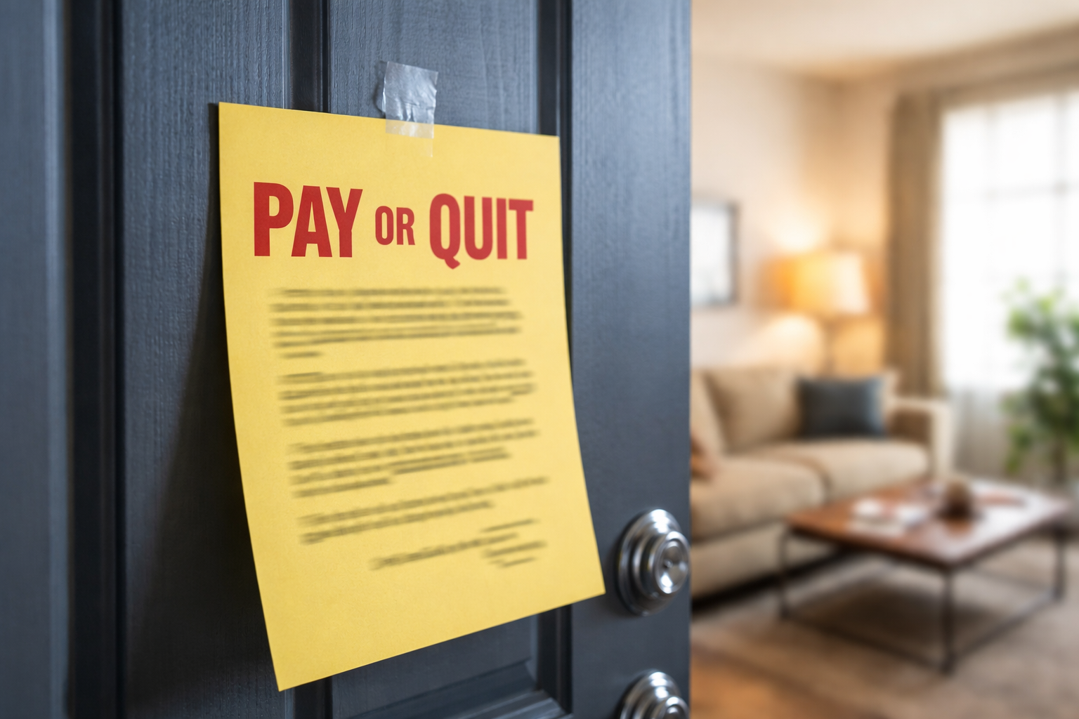 pay or quit notice after online rent payment