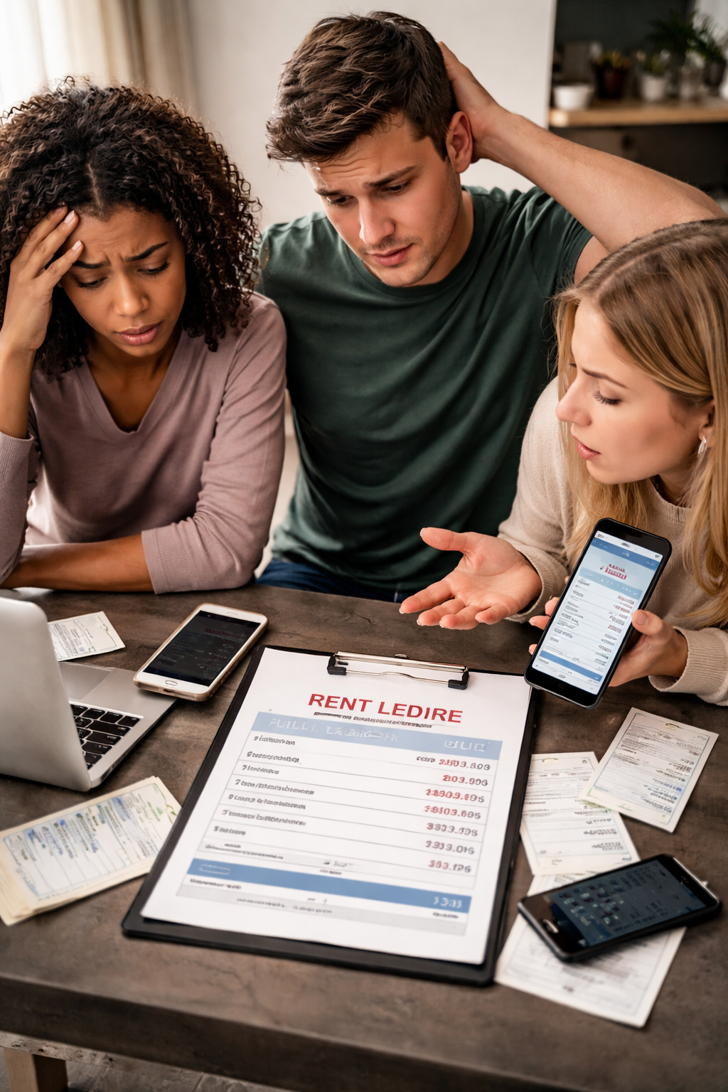 Rent Payment Split Across Multiple Tenants but Ledger Shows Full Balance Due