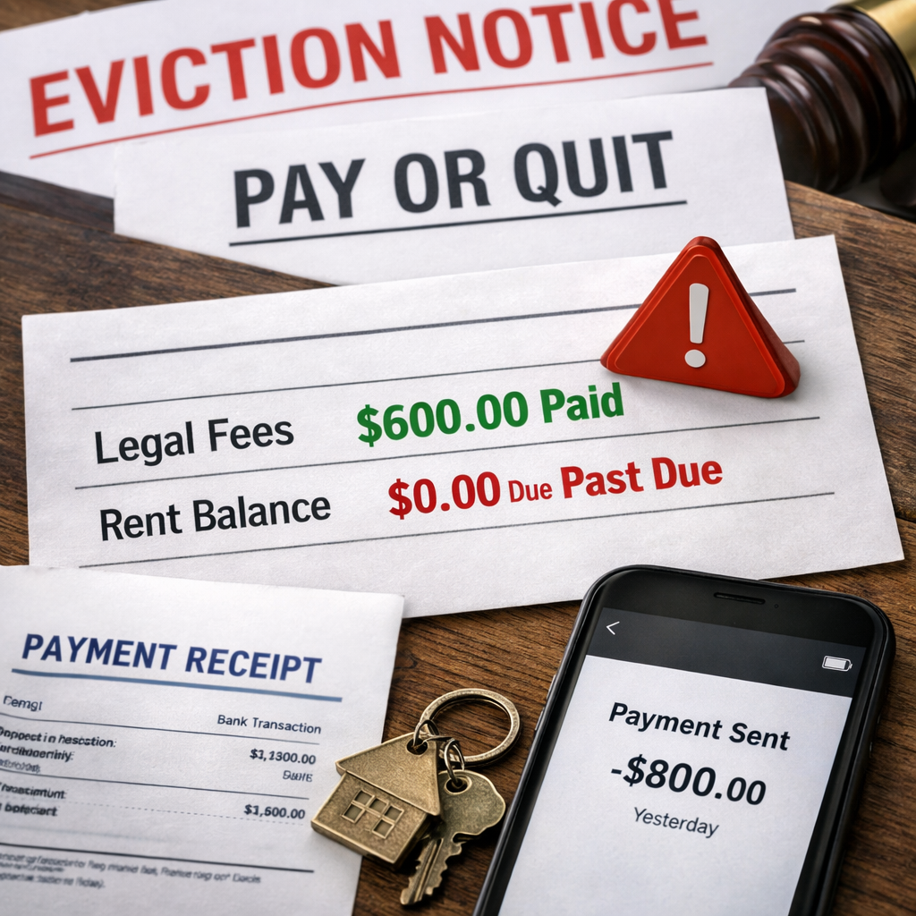 Landlord Applied Rent Payment to Legal Fees Before Rent
